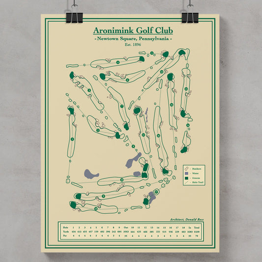 Aronimink Golf Course Map Print