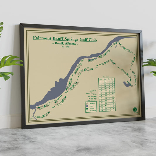 Fairmont Banff Springs Course Map - Golf Course Prints Designed by Lay of the Links