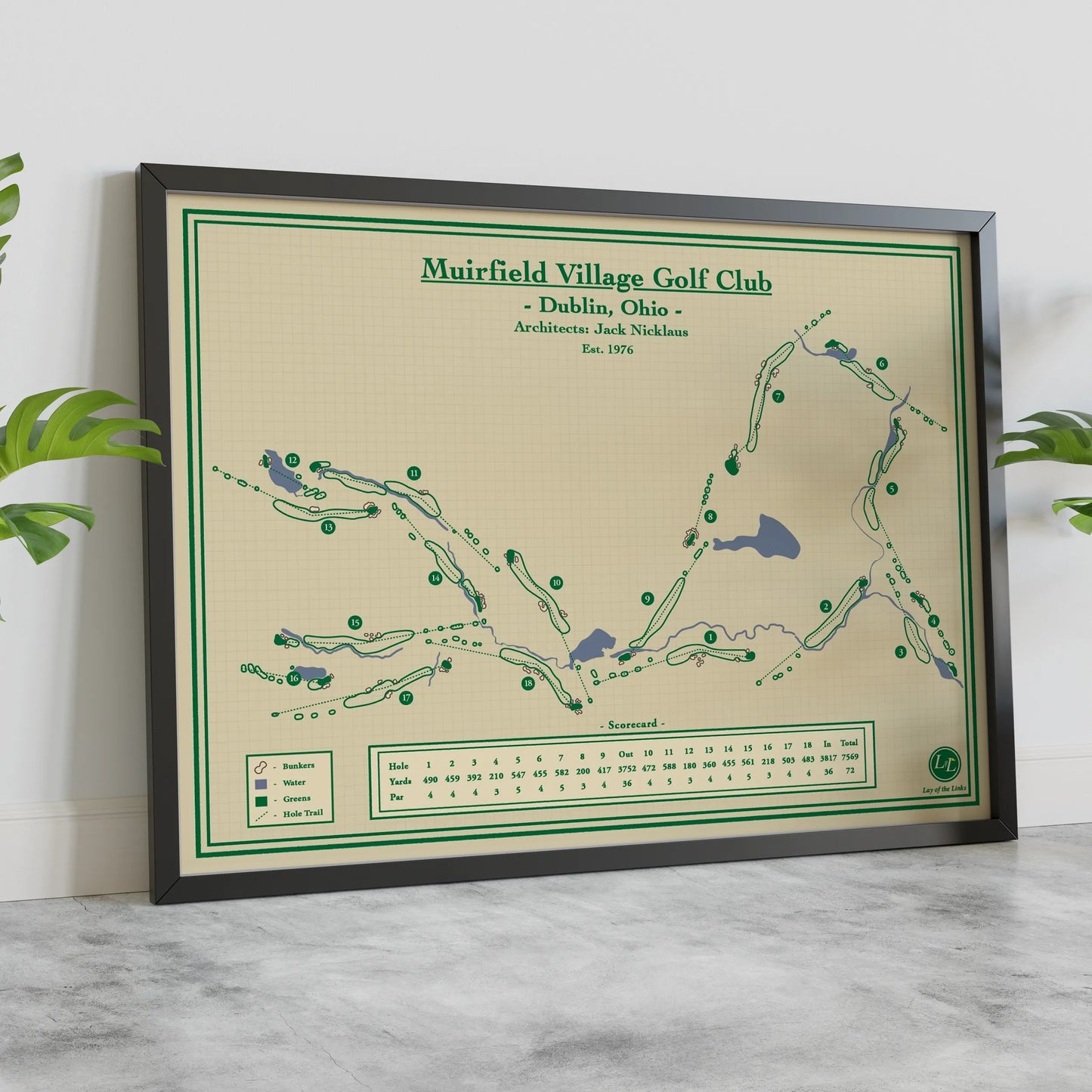 Muirfield Village Golf Club - Course Map Print