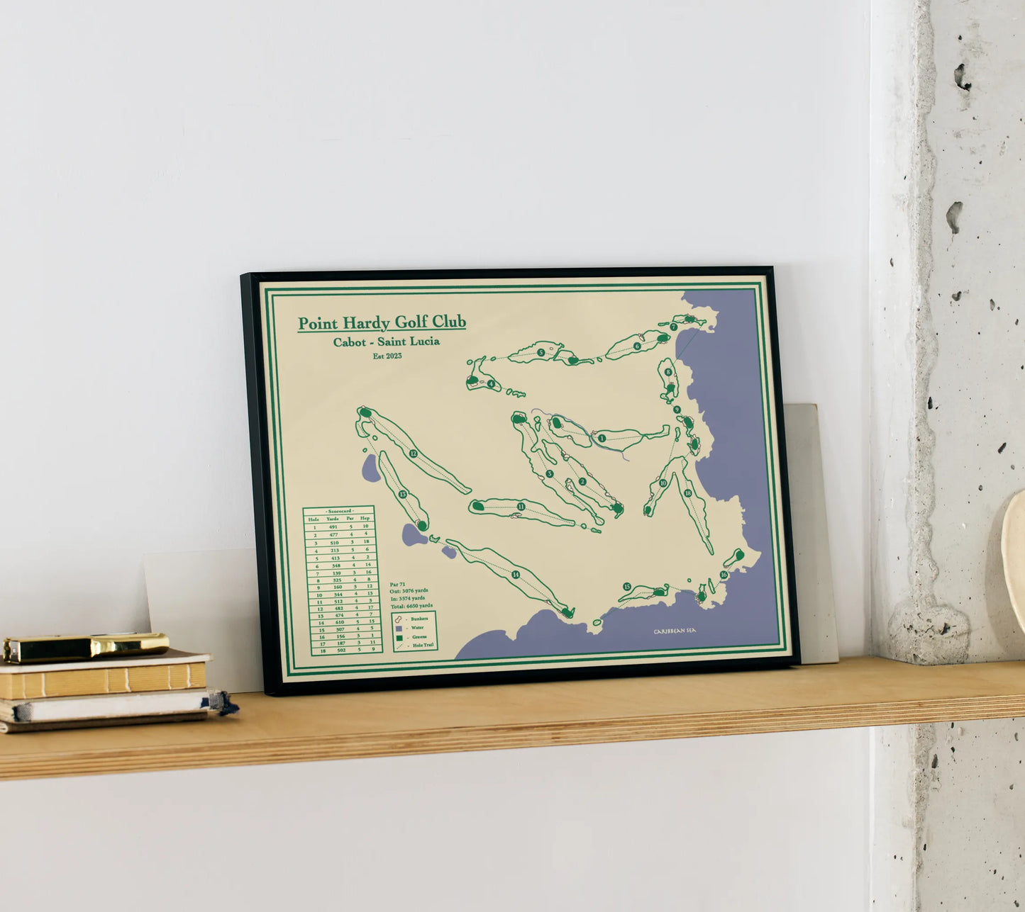 Cabot Saint Lucia Course Blueprint Art - Point Hardy Golf Club
