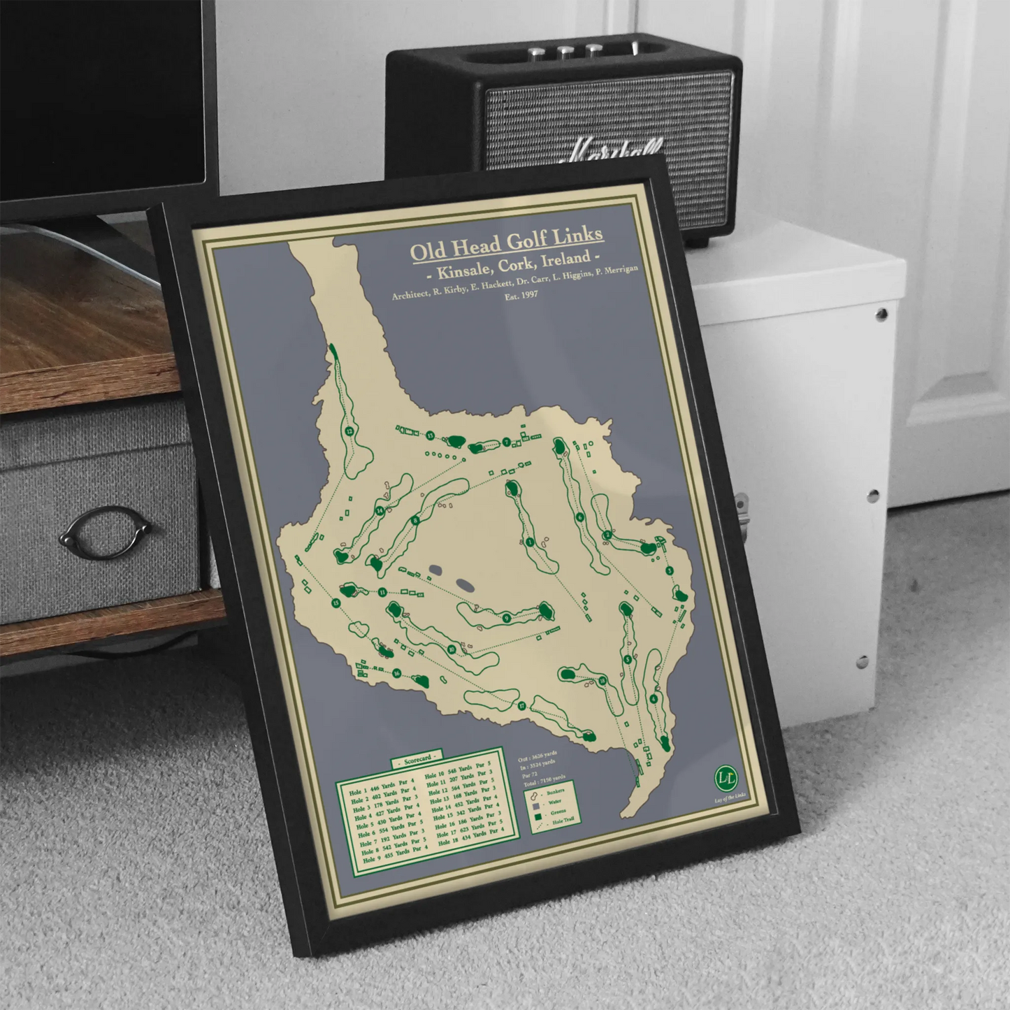 Old Head Golf Links Course Map - Golf Course Prints