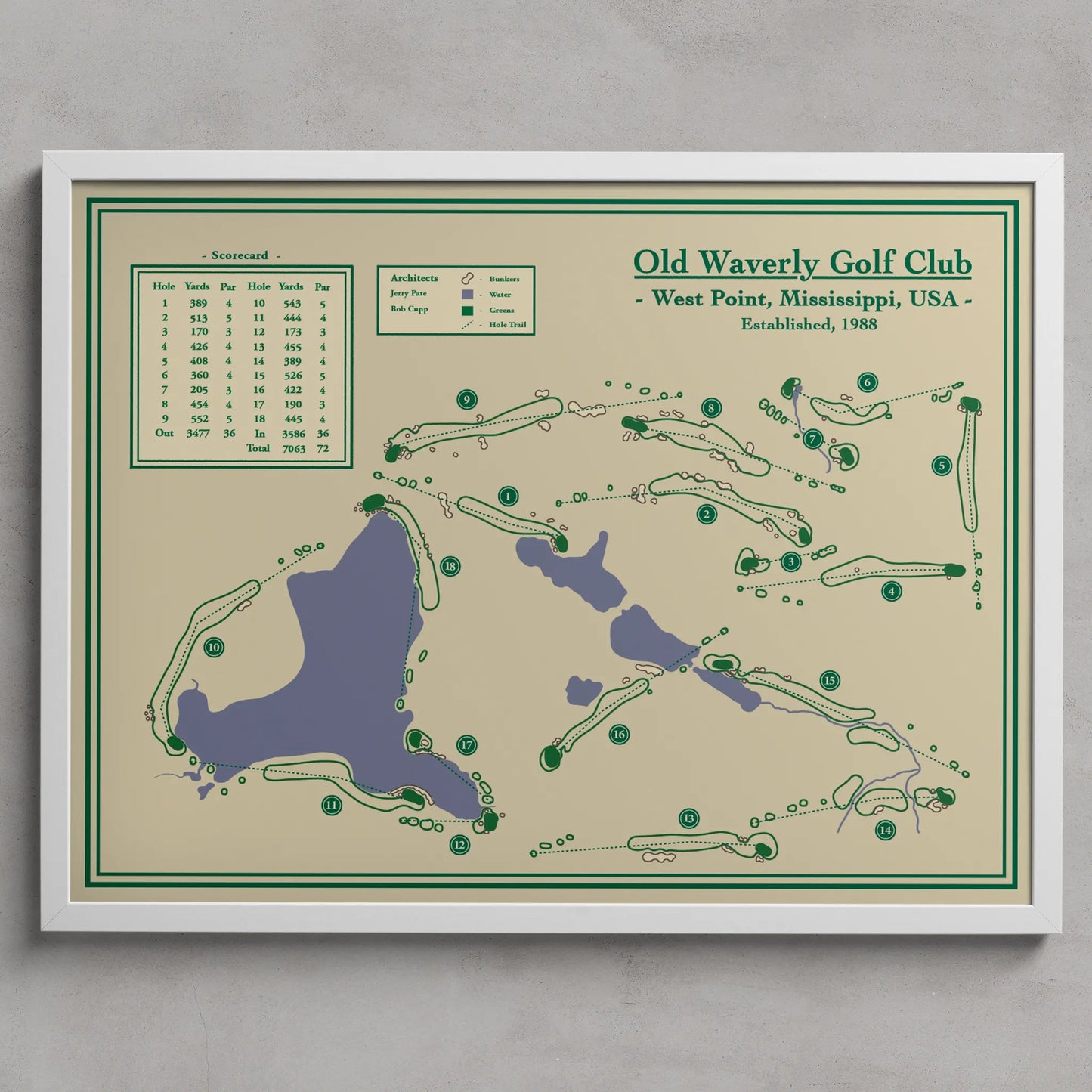 Old Waverly Golf Club - Course Map Blueprints