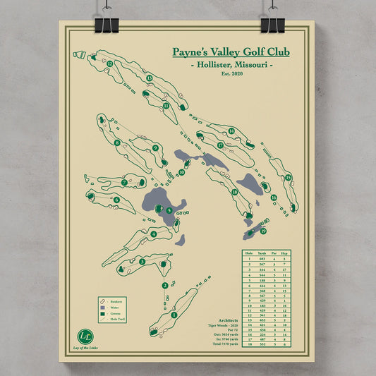 Paynes Valley Golf Course Map Print