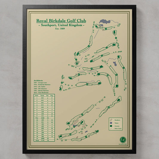 Royal Birkdale - Golf Course Map Print