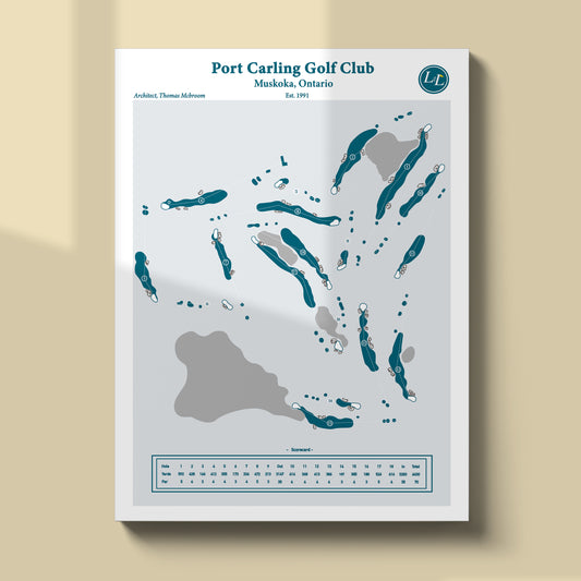 Port Carling Golf Club Golf Course Map Print - Legacy Series - Unframed