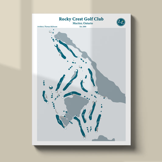 Rocky Crest Golf Club Golf Course Map Print - Legacy Series - Unframed