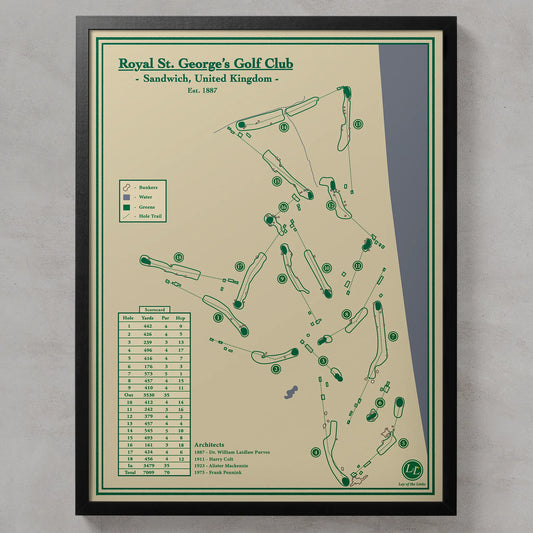 Framed map of Royal St. George's Golf Club