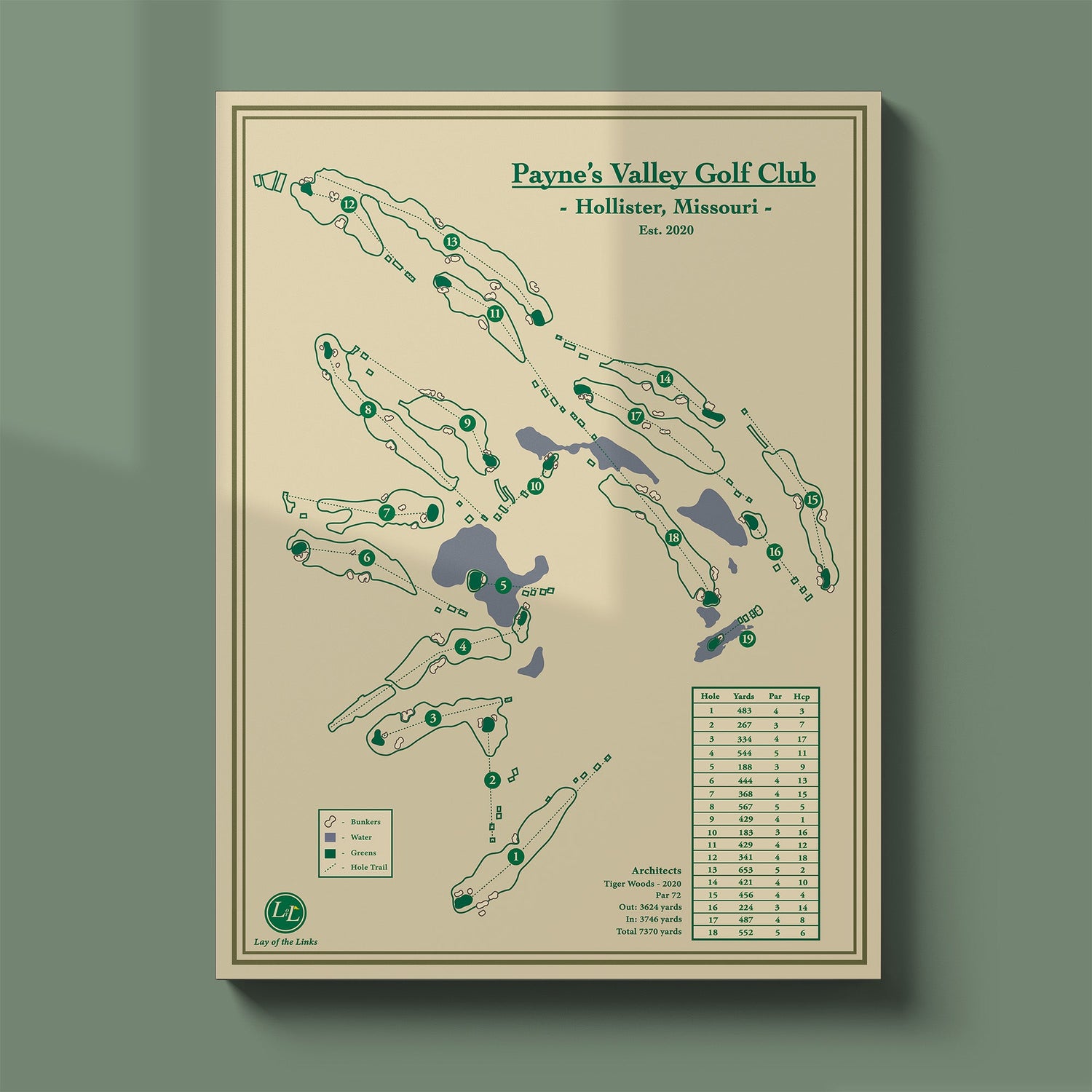 Golf Course Map Print