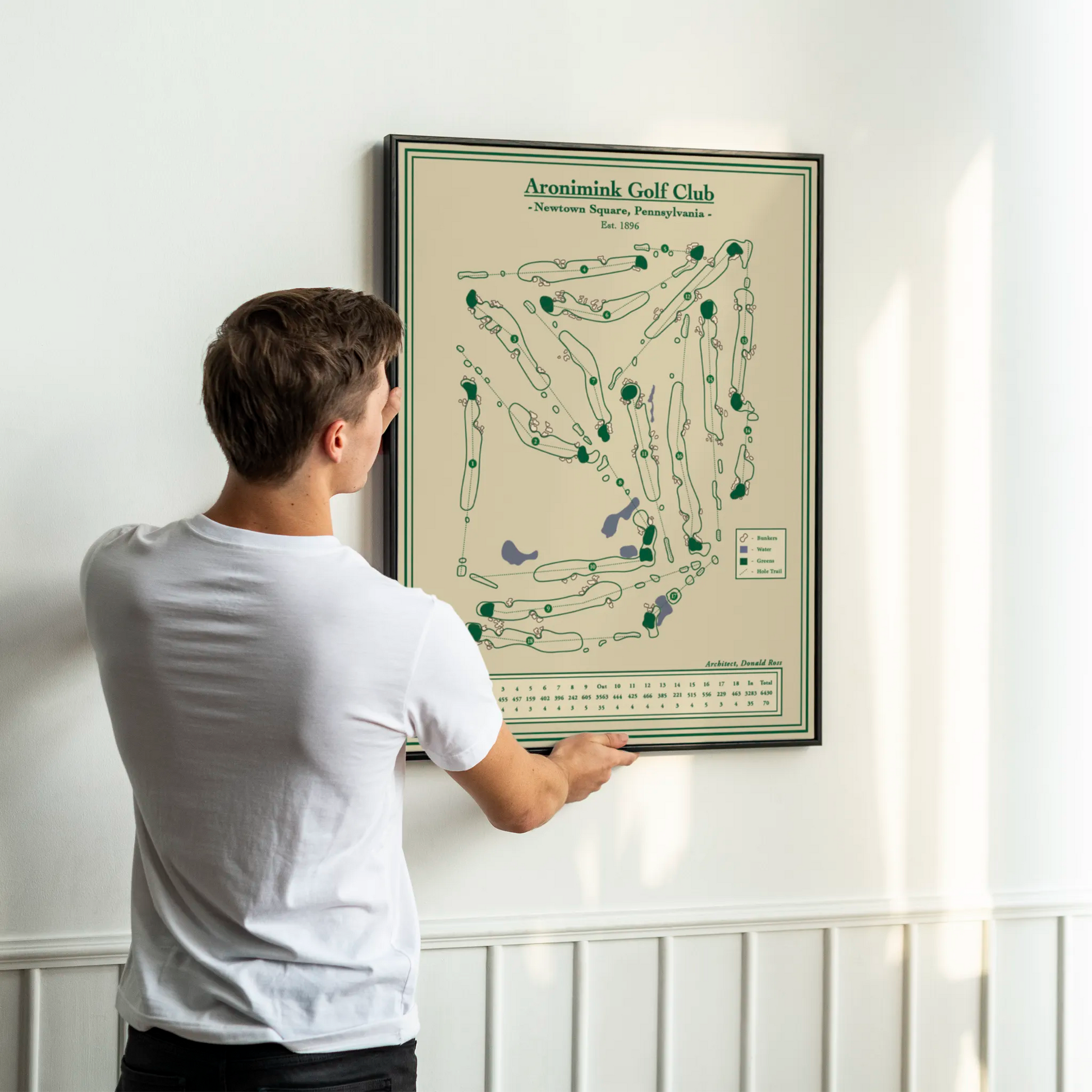Aronimink Golf Course Map Print by Lay of the Links
