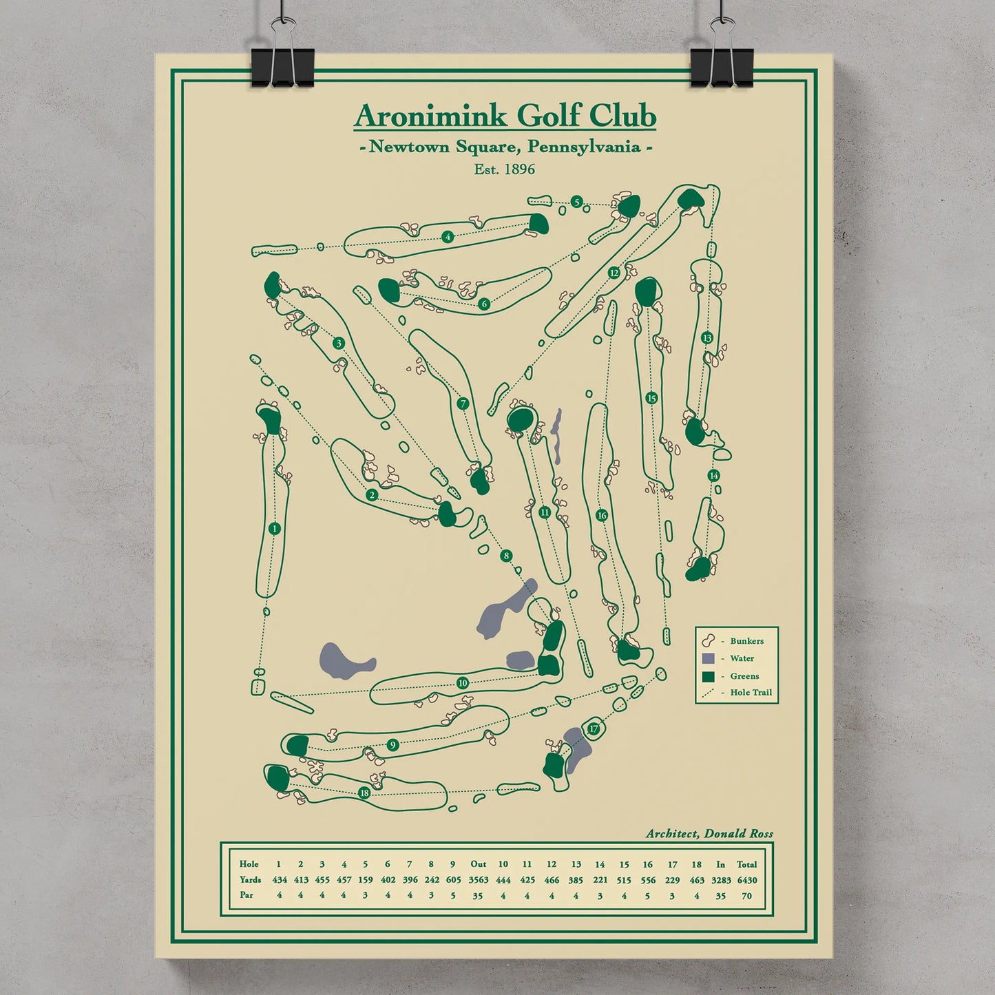 Aronimink Golf Course Map Print
