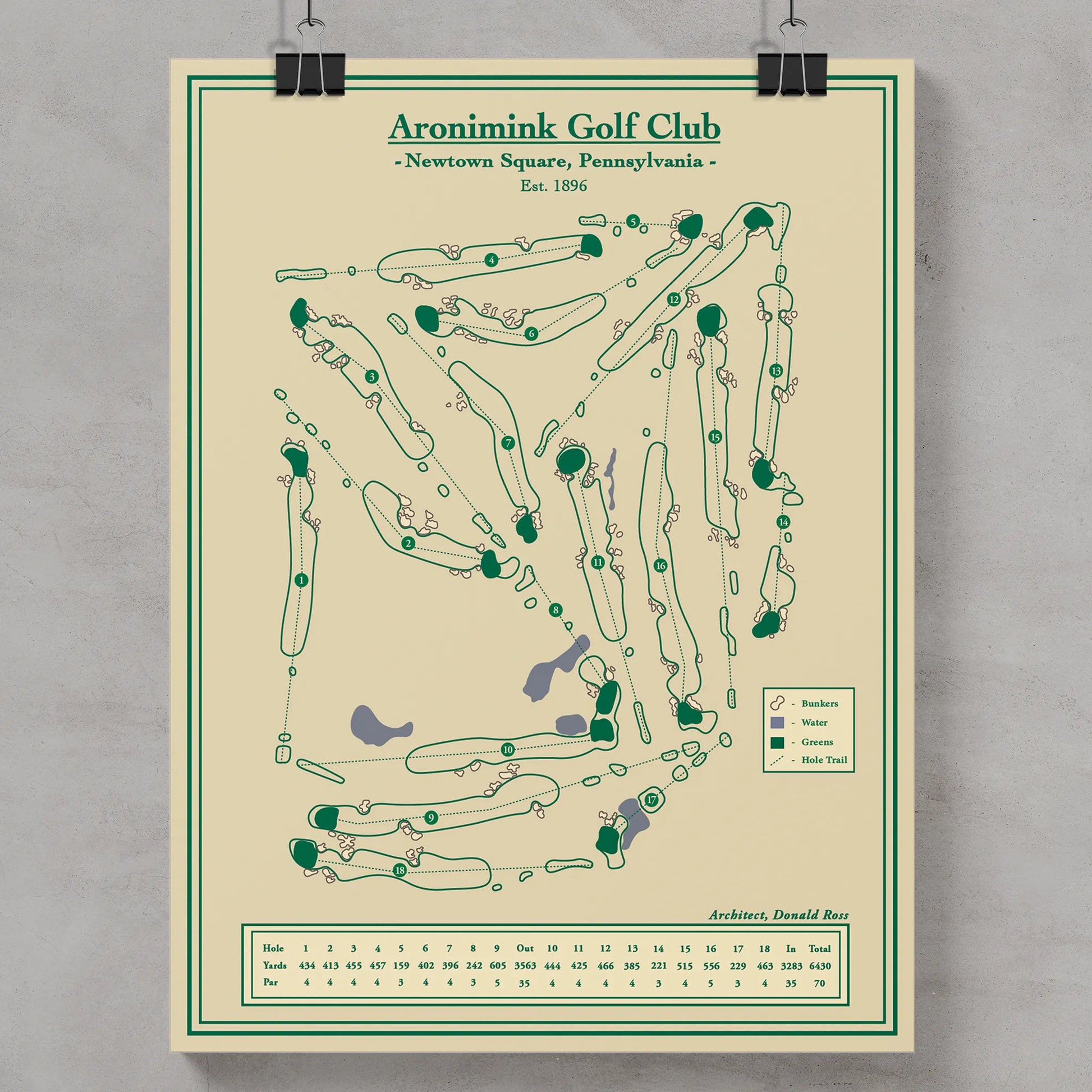 Aronimink Golf Course Map Print