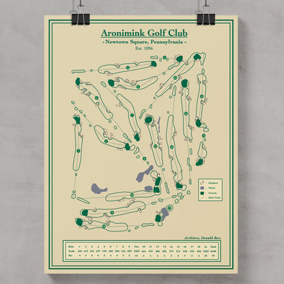 Aronimink Golf Course Map Print