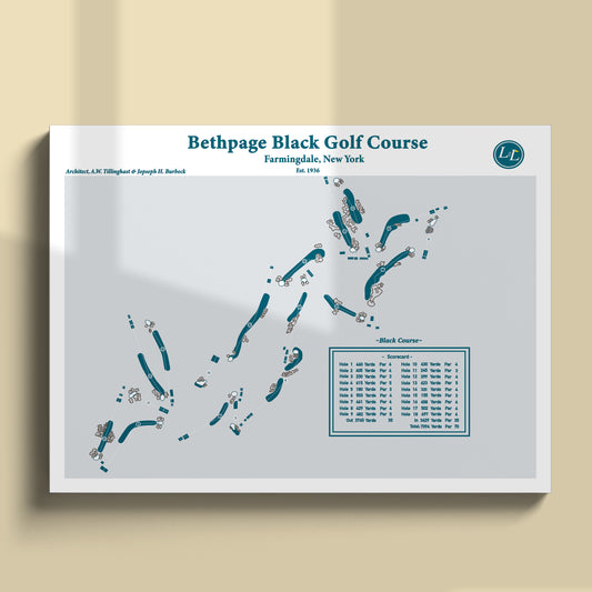 Bethpage Black Golf Course Map Print - Legacy Series - Unframed