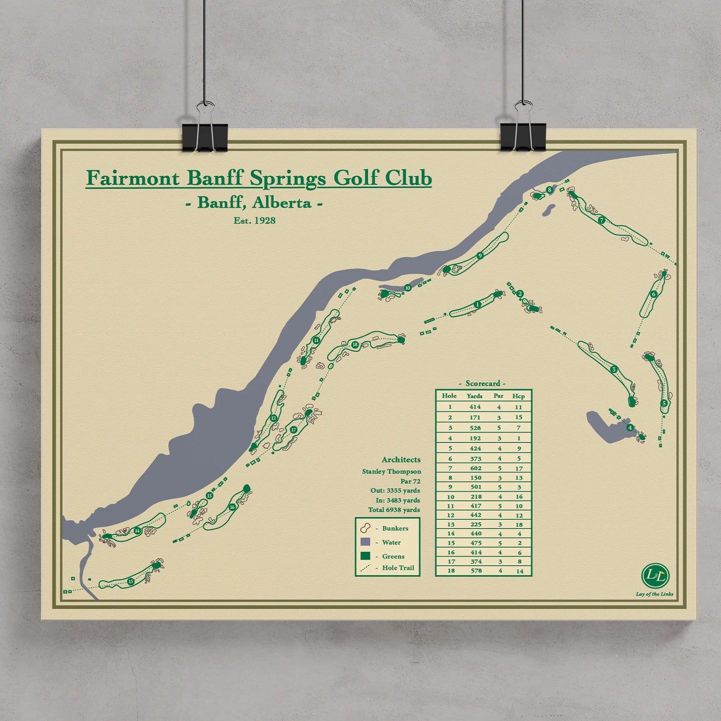 Course Map of Fairmont Banff Springs Golf Club in Banff, Alberta