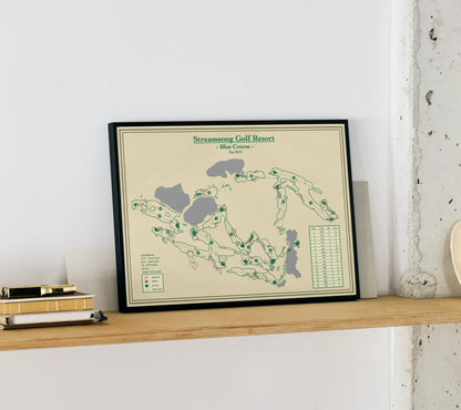Blue Course Streamsong Golf Course Map Blueprint Art