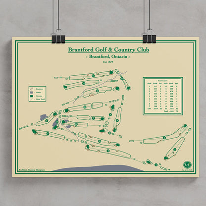 Course Map Blueprint Art of Brantford Golf & Country Club