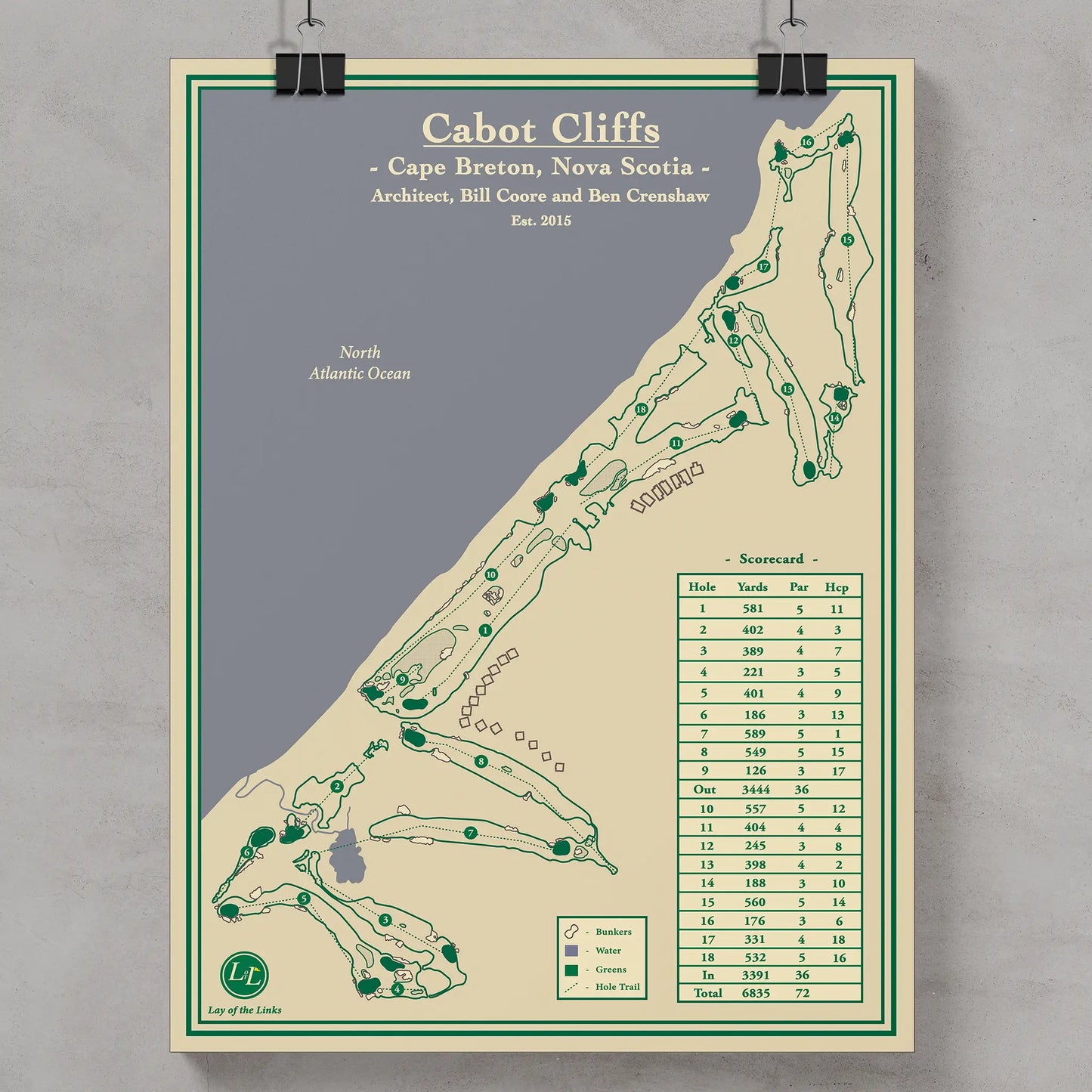Cabot Cliffs Course Map Print