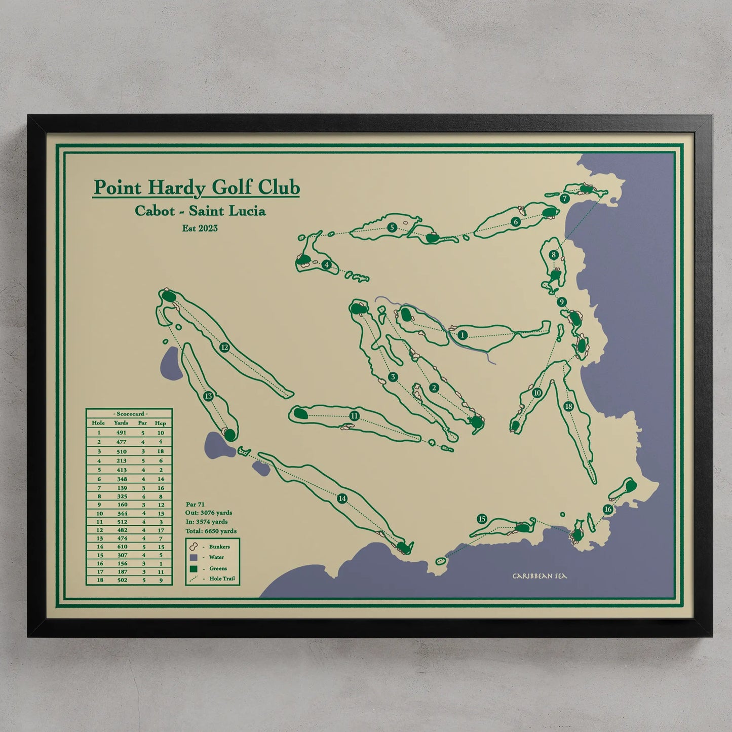 Point Hardy Golf Club Course Map Print