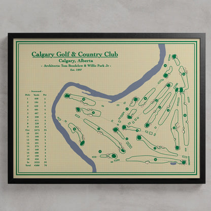 Calgary Golf Club in Alberta - Course Map Print