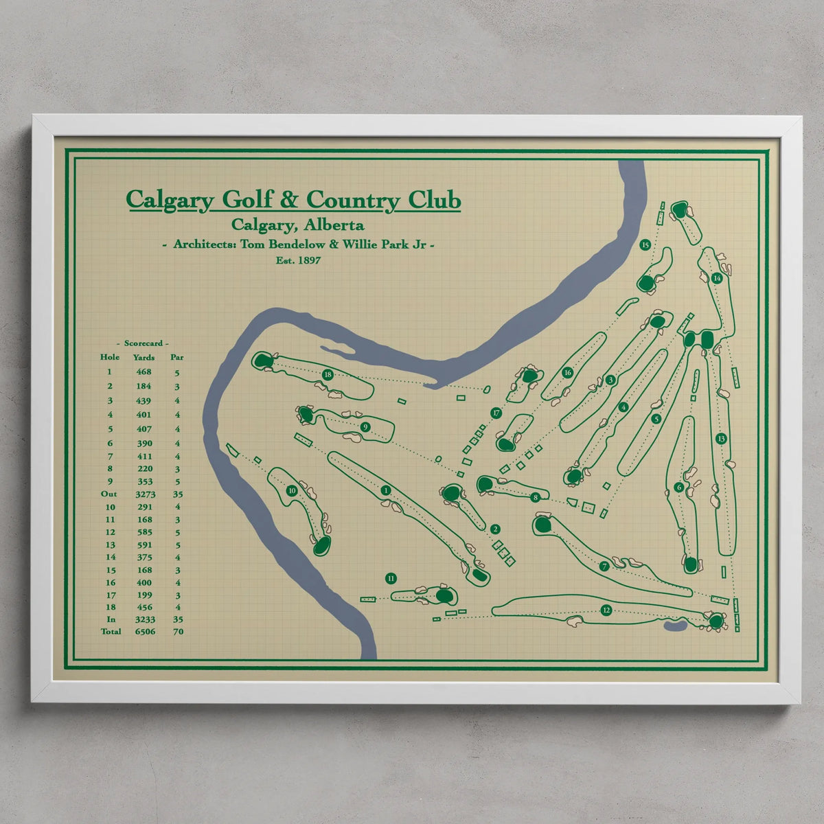 Calgary Golf and Country Club - Blueprint Map Wall Art