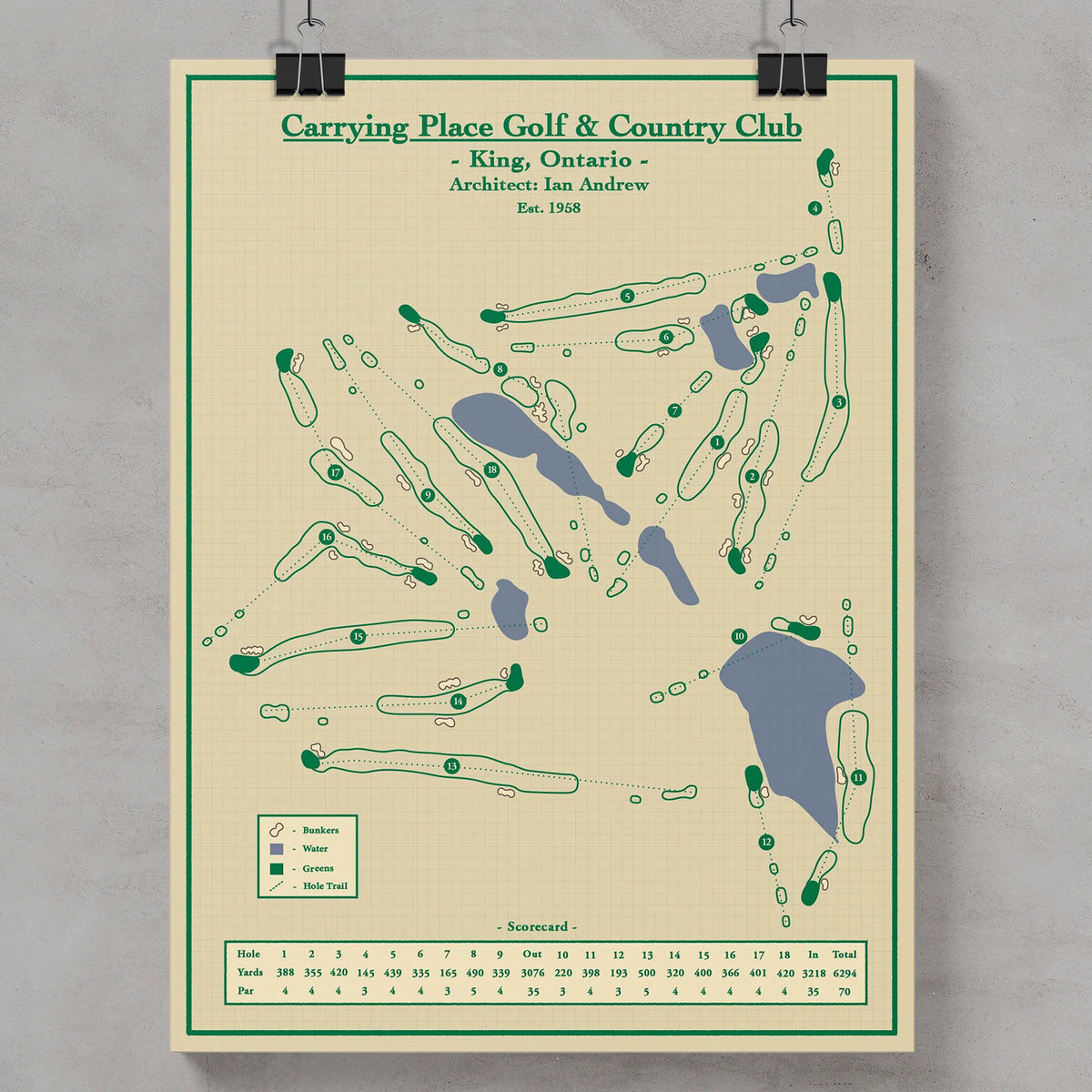Carrying Place Golf and Country Club - Course Map Prints 