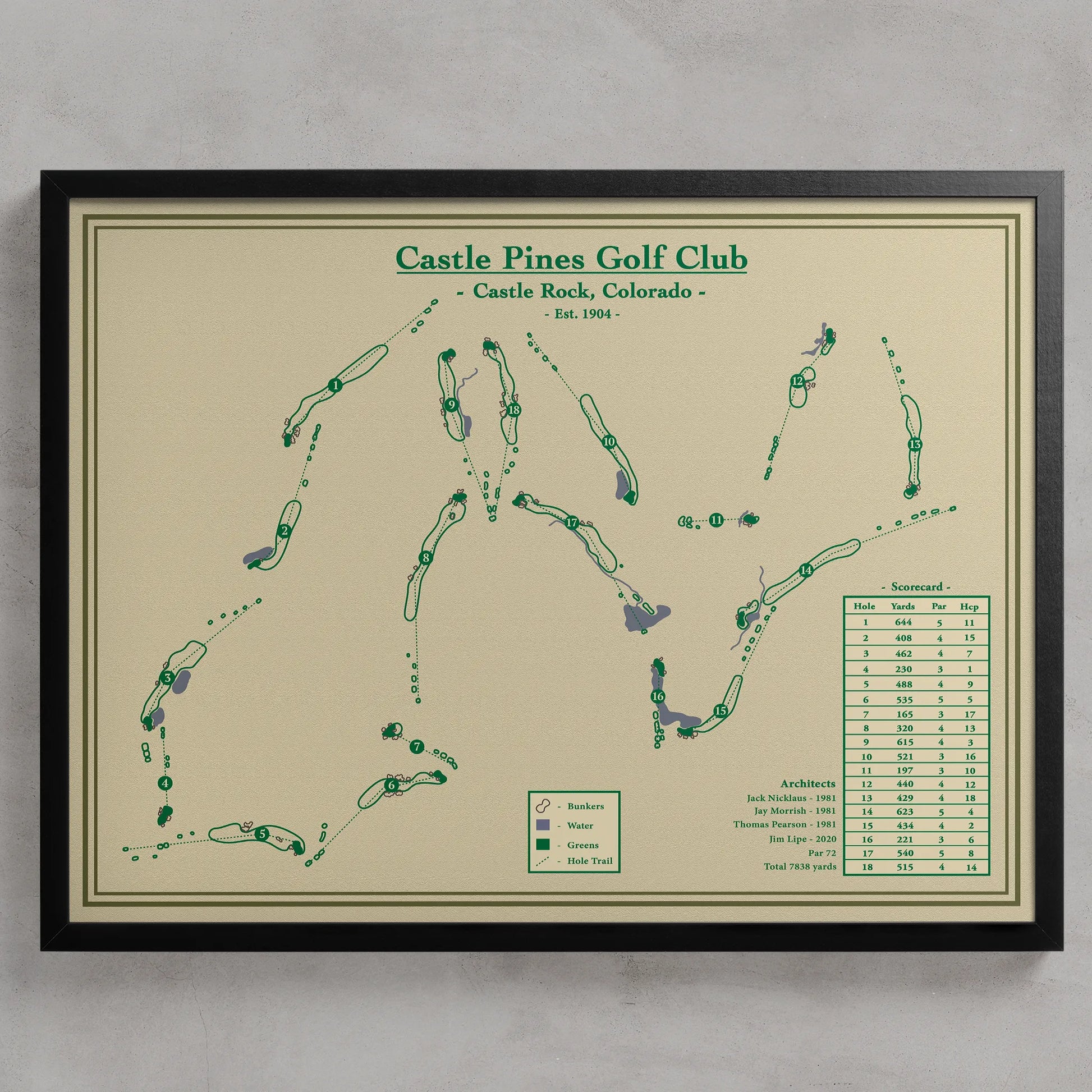 Castle Pines Golf Club Course Map Print 
