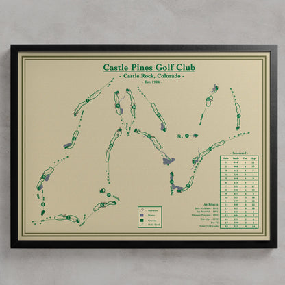 Castle Pines Golf Club Course Map Print 
