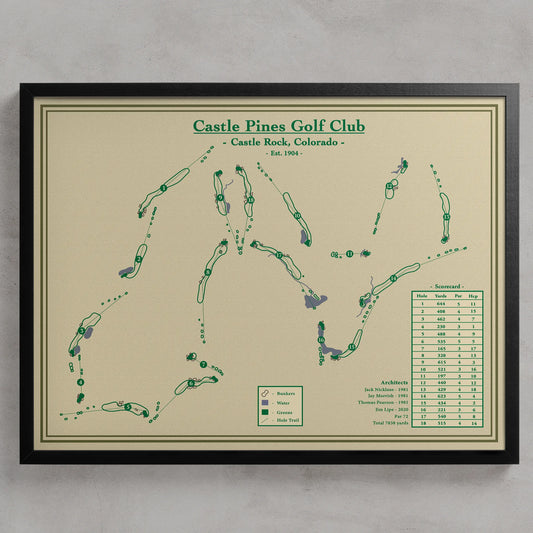 Castle Pines Golf Club Course Map Print 