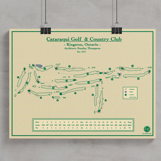 Cataraqui Golf Club Map Blueprint Wall Art