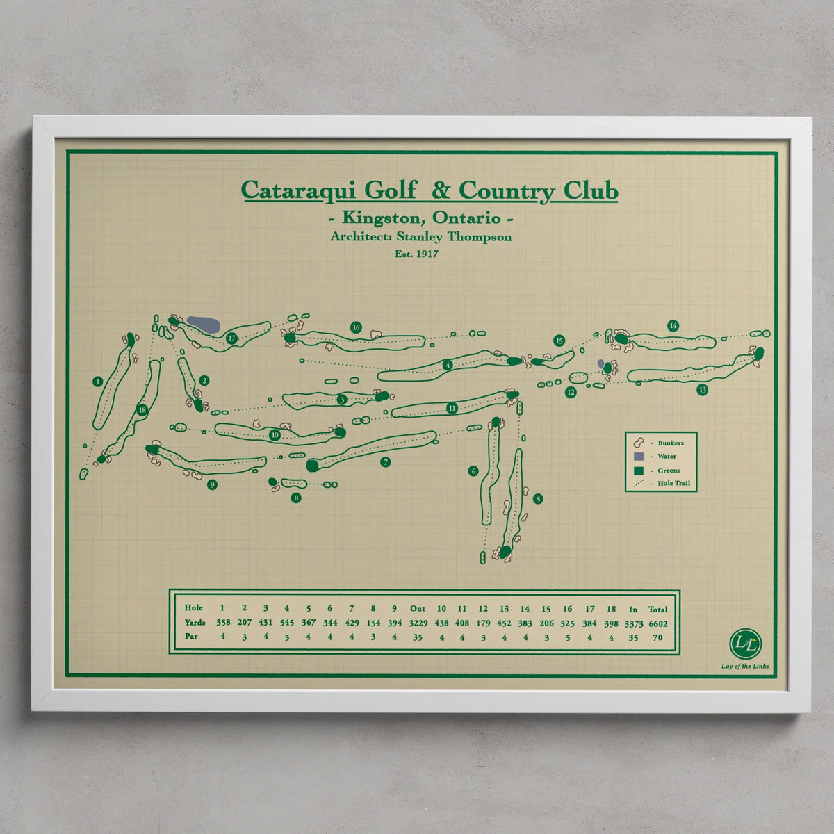 Cataraqui Golf and Country Club - Course Map Print in Kingston, Ontario