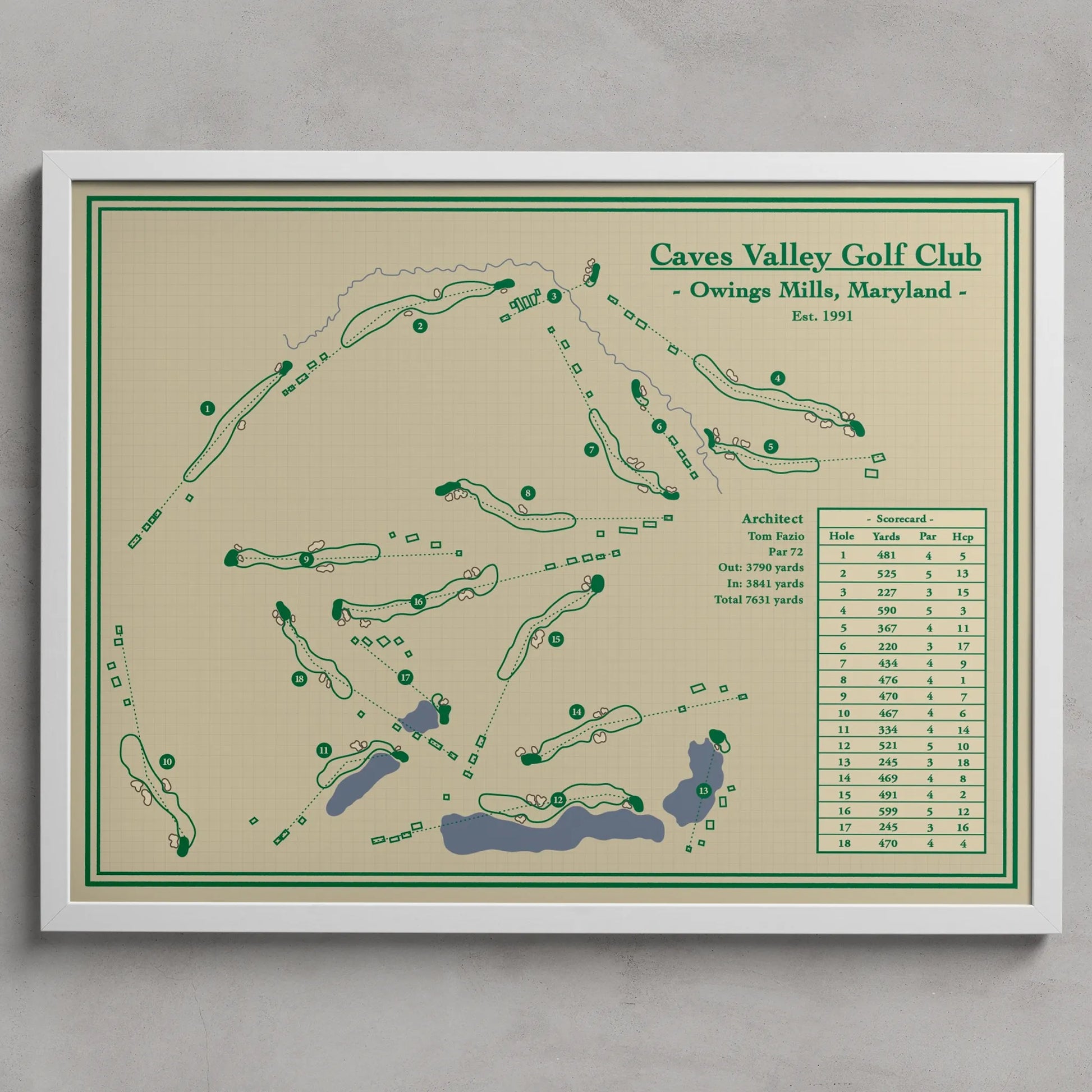 Golf Course Print - Caves Valley Golf Club in Owings Mills, Maryland