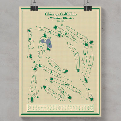 Chicago Golf Club Course Mao Print