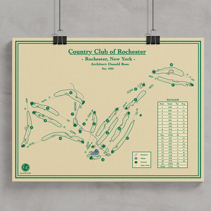 Country Club of Rochester - Course Map Print