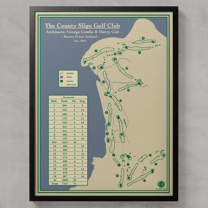 County Sligo Golf Club Course Map Print