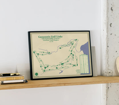 Carnoustie Golf Links Course Map Print