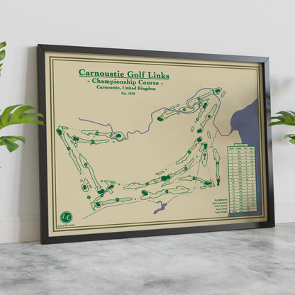 Carnoustie Golf Links Course Map Designed by Lay of the Links