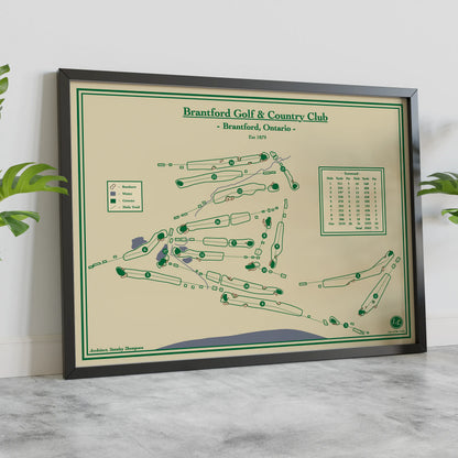 Brantford Golf & Country Club Course Map Print designed by Lay of the Links