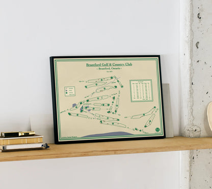 Brantford Golf Club Course Map Print, Stanley Thompson designed course