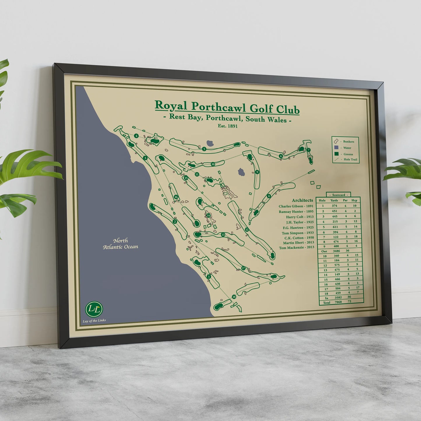 Royal Porthcawl Golf Club Course Map Blueprint