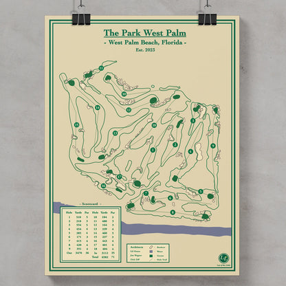 Golf course map print of The Park West Palm in Florida