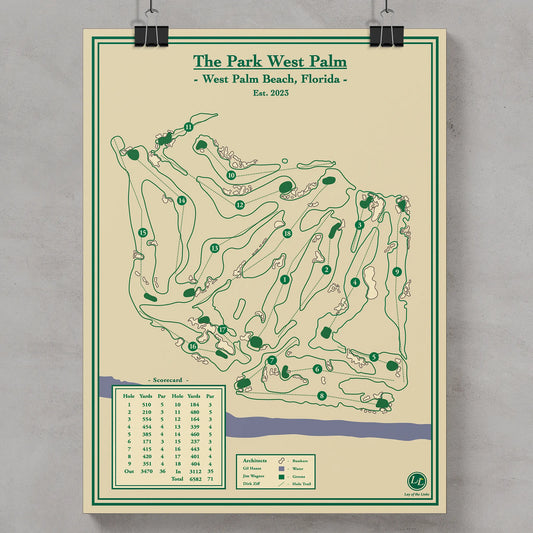 Golf course map print of The Park West Palm in Florida