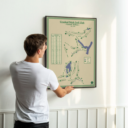 Crooked Stick Golf Club - Course Map Blueprint Art