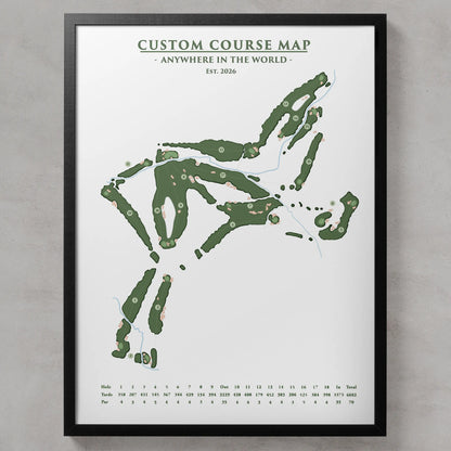 Custom Course Map Print - Links Series - Designed by Lay of the Links Studio