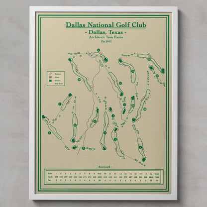 Golf Course Map Prints - Dallas National Golf Club in Texas