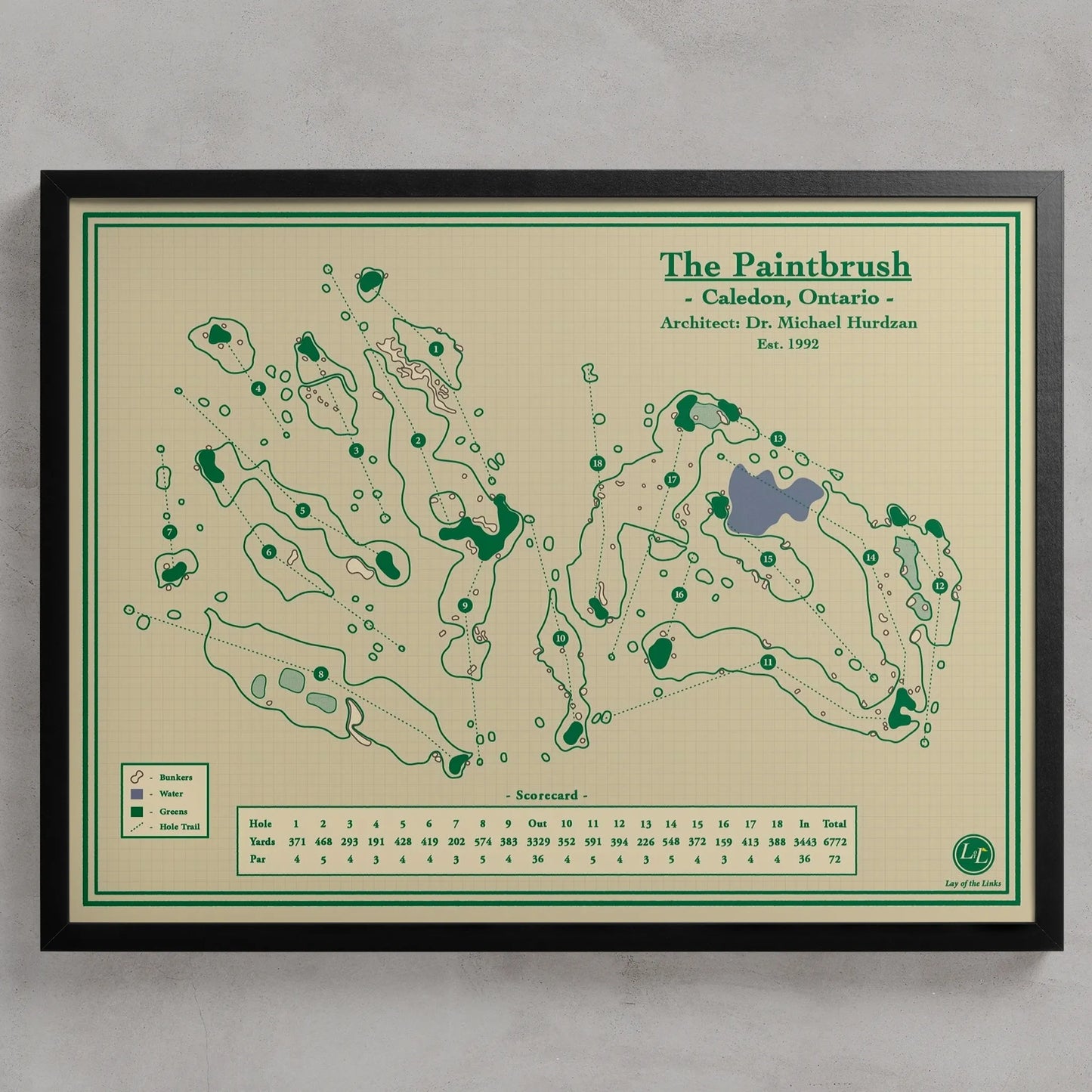The Paintbrush Golf Course Map Print - Caledon Village, Ontario