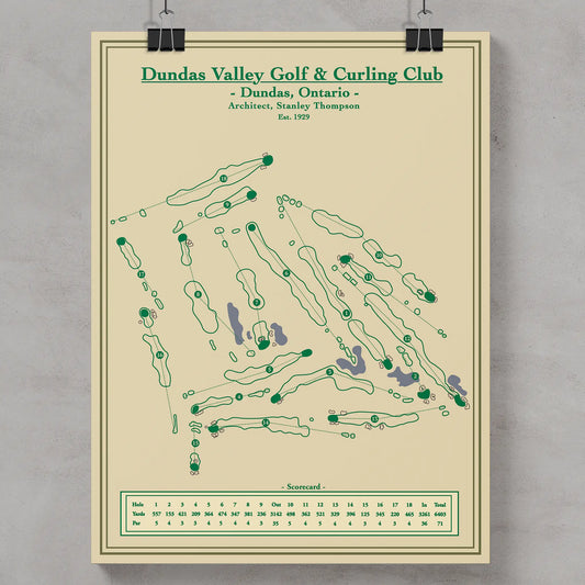 Dundas Valley Golf & Curling Club Course Map Print