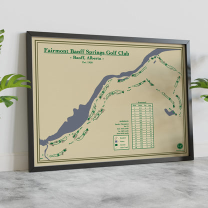 Fairmont Banff Springs Course Map - Golf Course Prints Designed by Lay of the Links