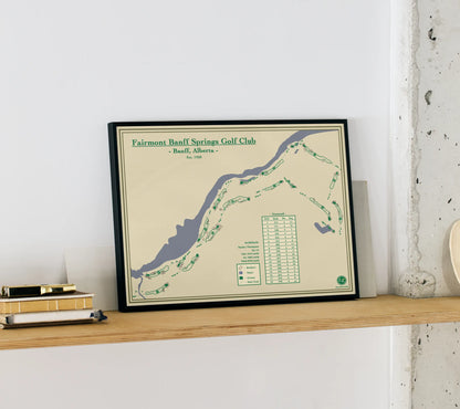Fairmont Banff Springs Course Map Art - Golf Course Prints Designed by Lay of the Links