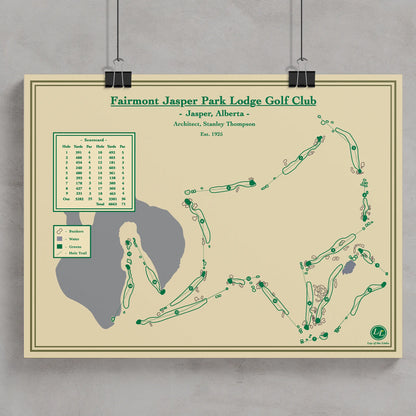 Golf course print of Fairmont Jasper Park Lodge Golf Club