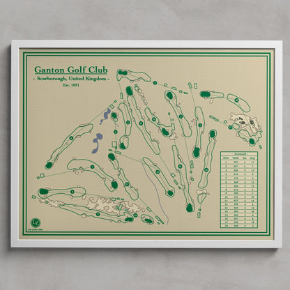 Ganton Golf Club, Scarborough, United Kingdom - Golf Map Blueprint Art 
